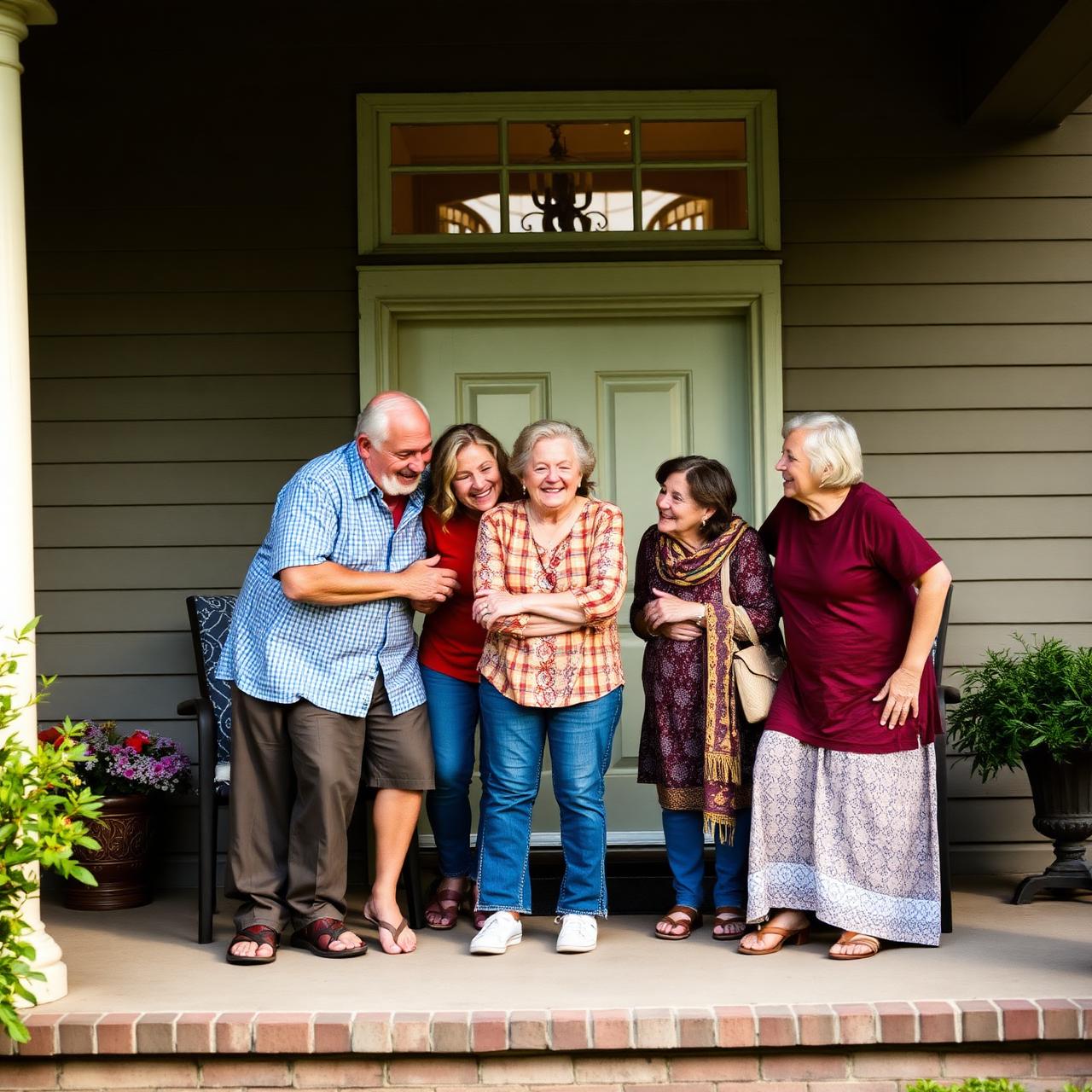 Florida family on the front porch of their home